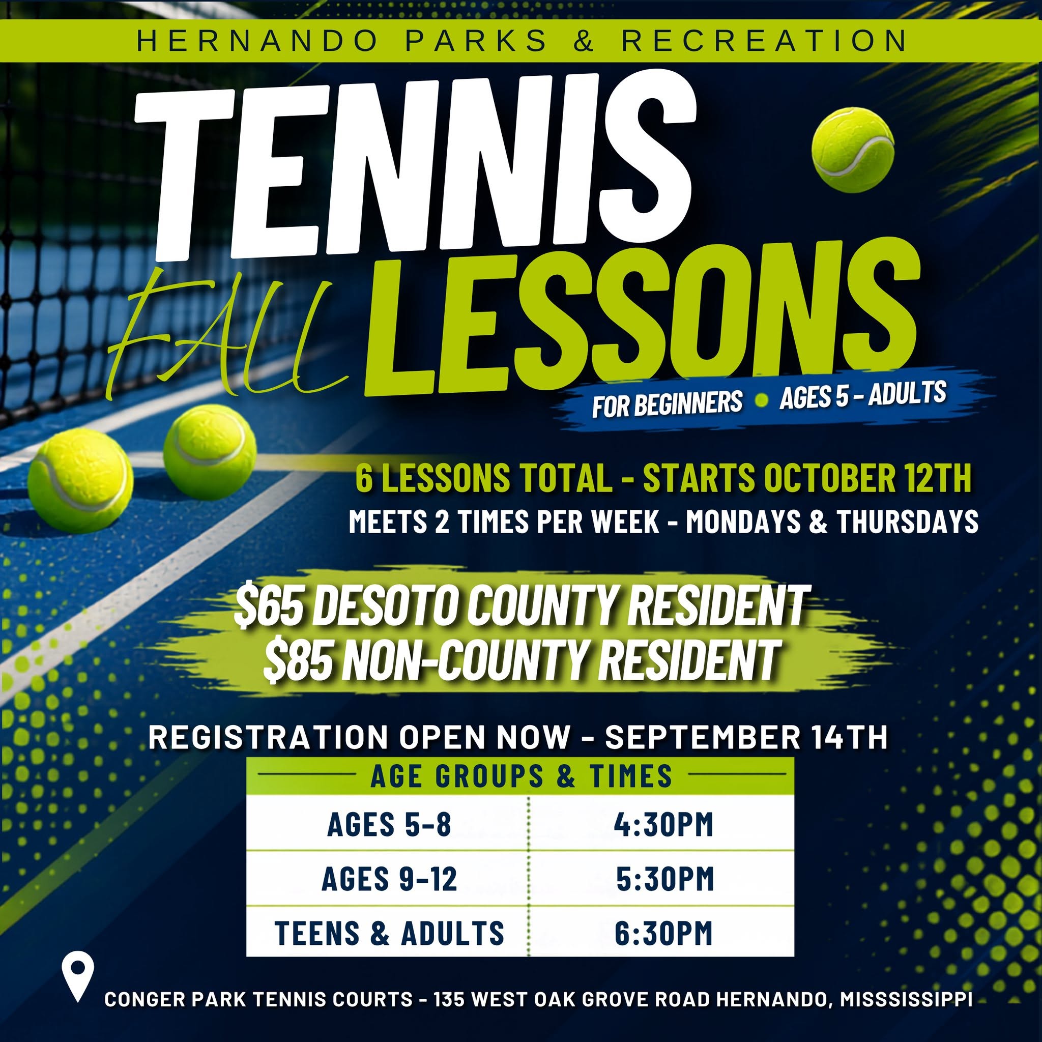 FALL TENNIS HERNANDO PARKS